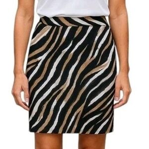 Talbots Zebra Tiger Print A-line Skirt